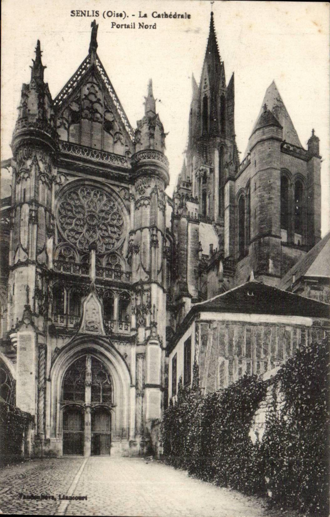 Senlis CPA La cathedrale Portail nord