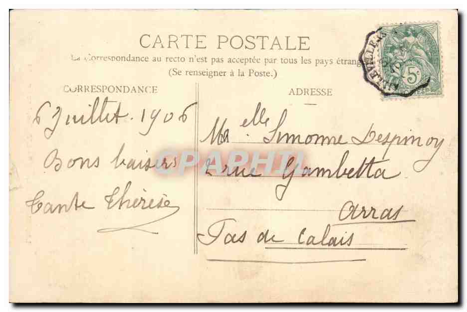 Luxeuil les Bains CPA L'eglise Les orgues — Verso