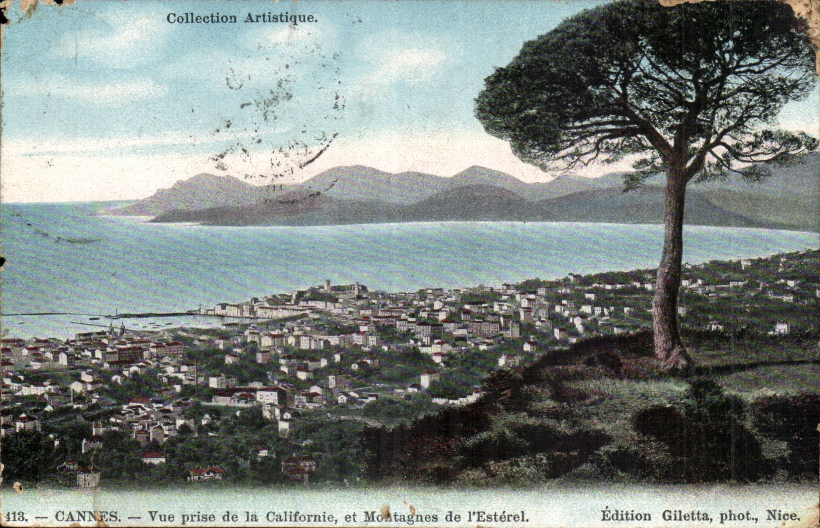 Cannes - Vue prise de la Californie et Montagnes de l'Esterel - torn - CPA 