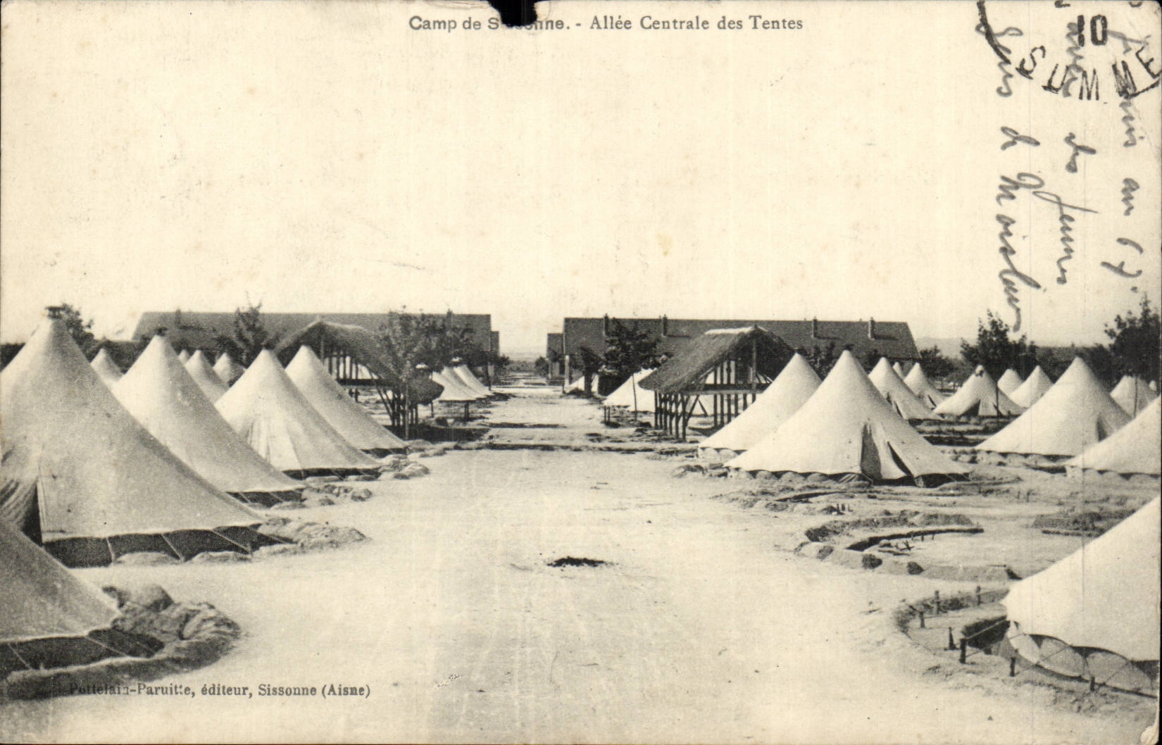 Camp de Sissonne - Allée Centrale des Tentes — Porteletai-Paruite, éditeur, Sissonne (Aisne)