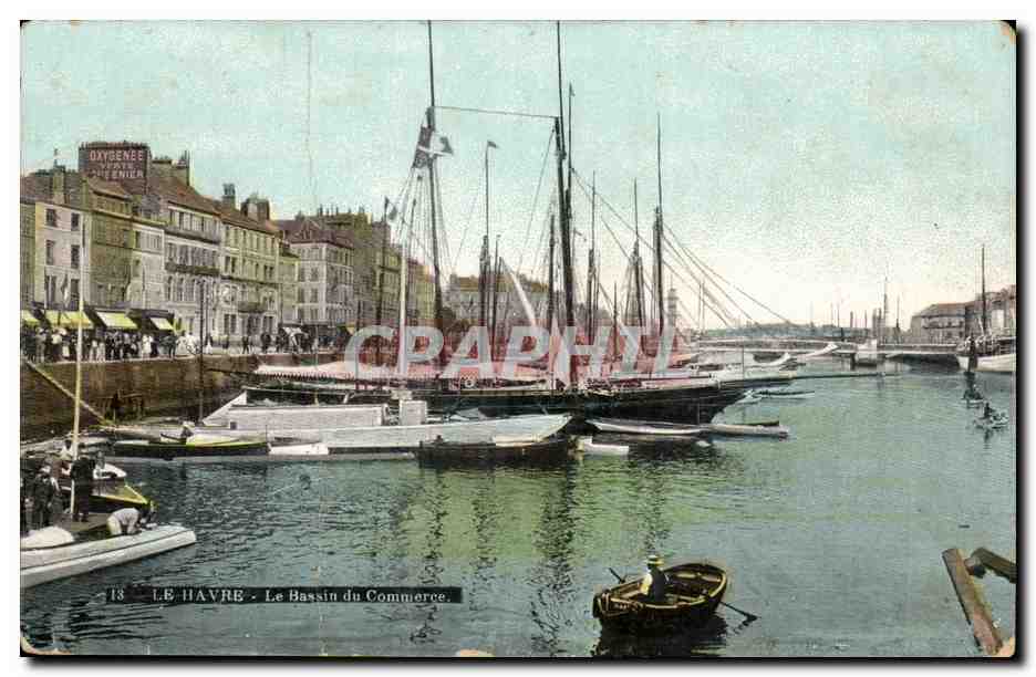 Le Havre - Bassin de Commerce - pli - CPA 