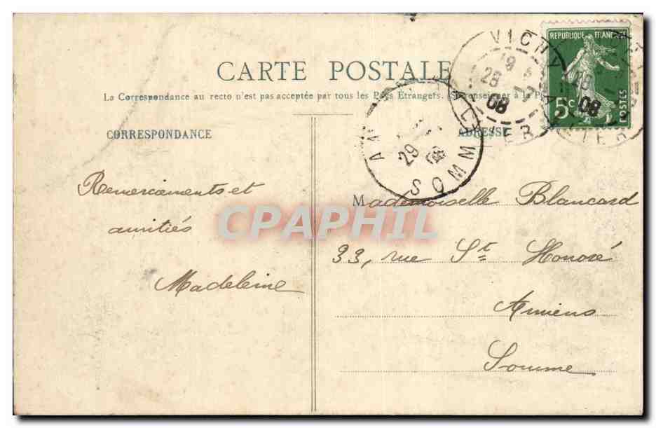 Vichy - Allee du nouveau Parc - CPA  — Verso