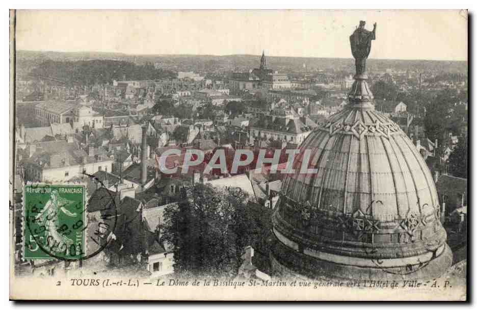 Tours - Le Dome de la Bsilique St Martin - CPA 