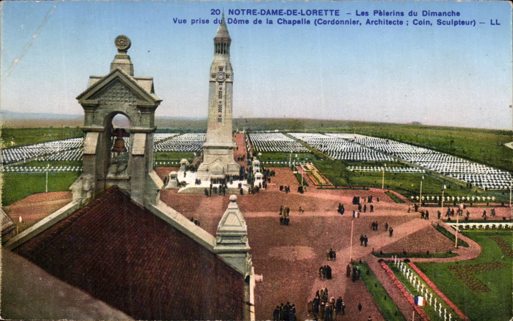 Notre-Dame-de-Lorette — Les Pèlerins du Dimanche — Vue prise du Dôme de la Chapelle (Cordonnier, Architecte ; Coin, Sculpteur) — LL