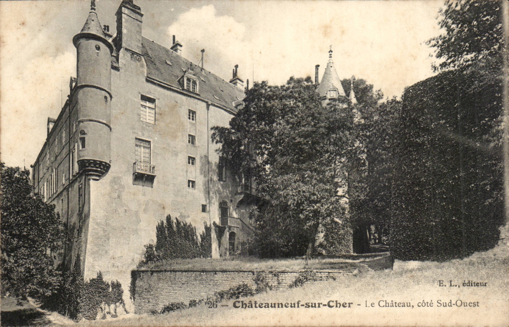 Chateauneuf sur Cher - Le Chateau Cote Sud Ouest - CPA 