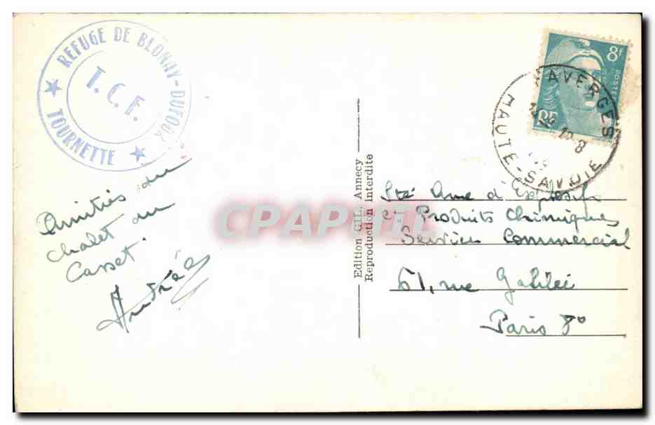 Le Massif de la Tournette — Environ d'Annecy — Édition GIL, n°1203 — Reverso