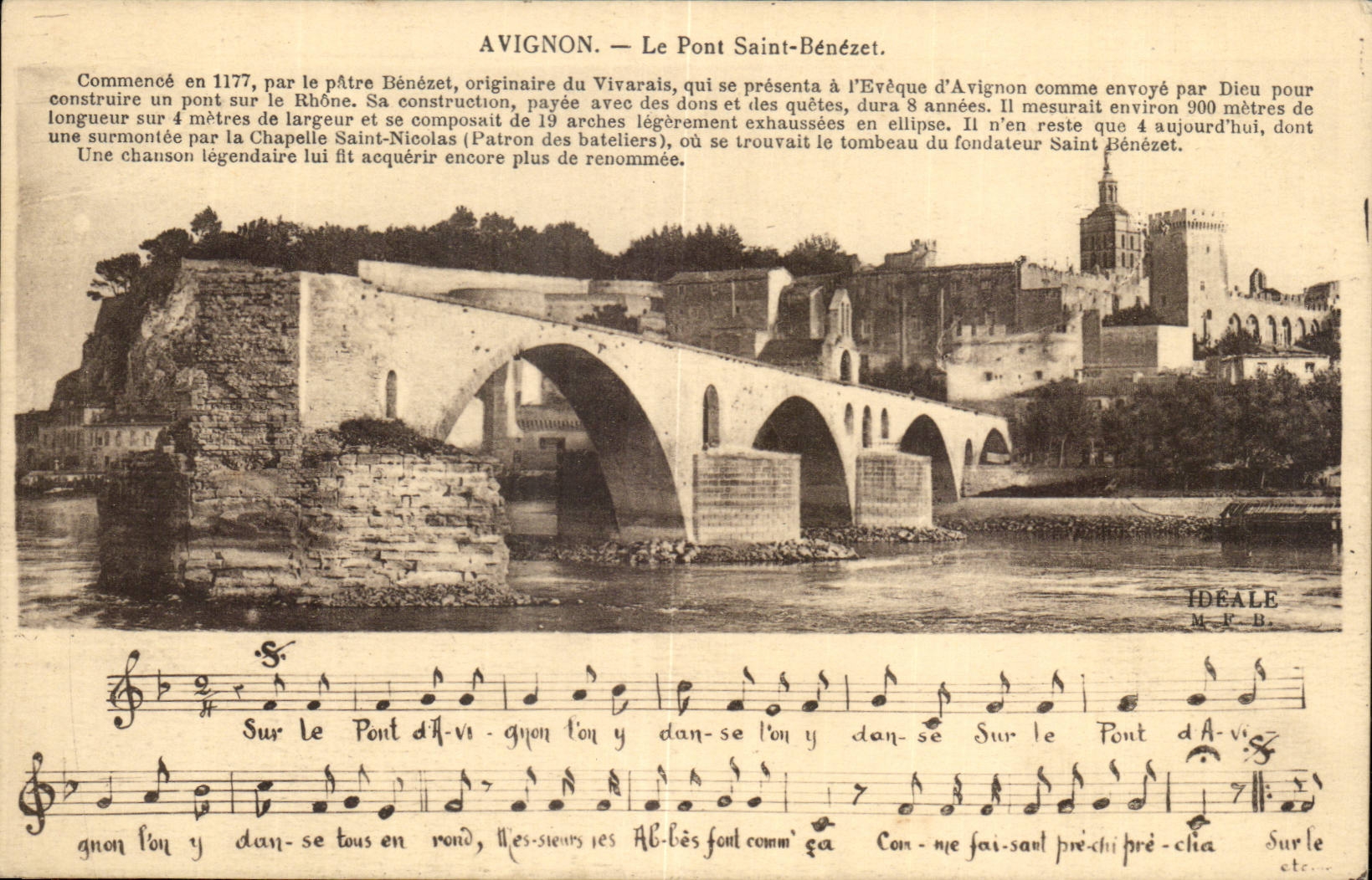 Avignon — Der Saint-Bénézet-Brücke — Handwerksedition IDÉALE M.F.B.