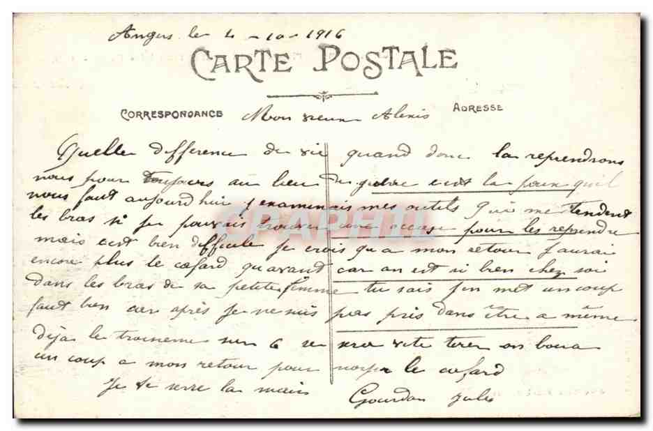 Angers - Place du Railiement et L'Hotel des Postes - CPA  — Rückseite