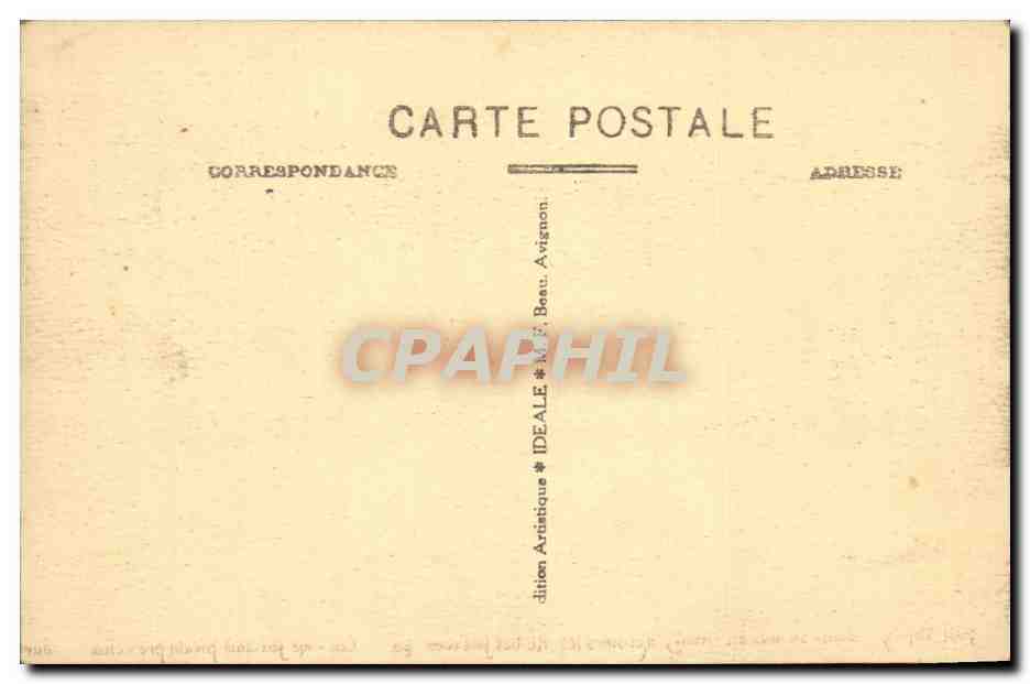 Avignon - Le pont St Benezet et le Rhone - musique - chanson d'enfant - famous childre's song - CPA  — Verso