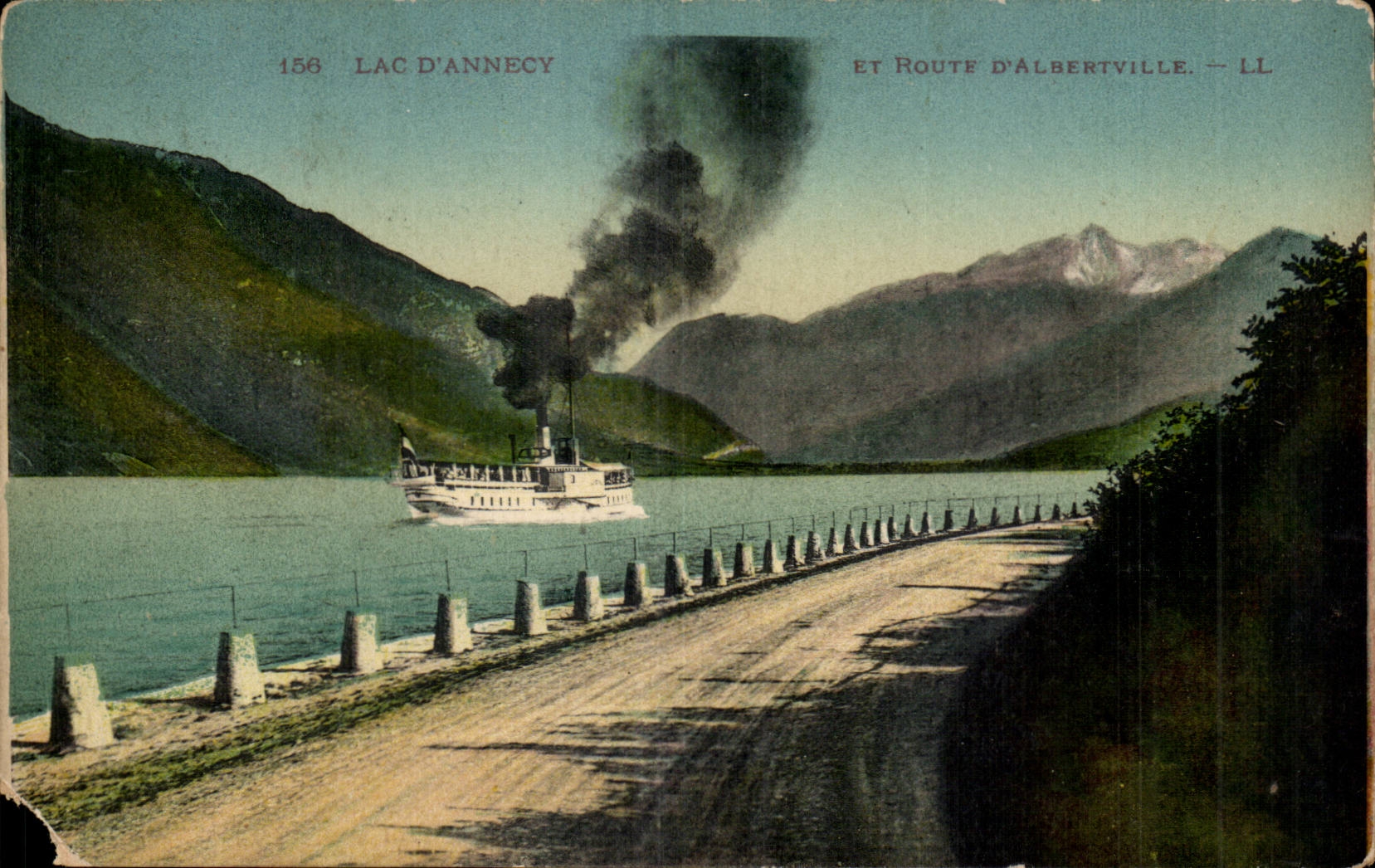 Lac d'Annecy — Bateau à vapeur et Route d'Albertville — LL
