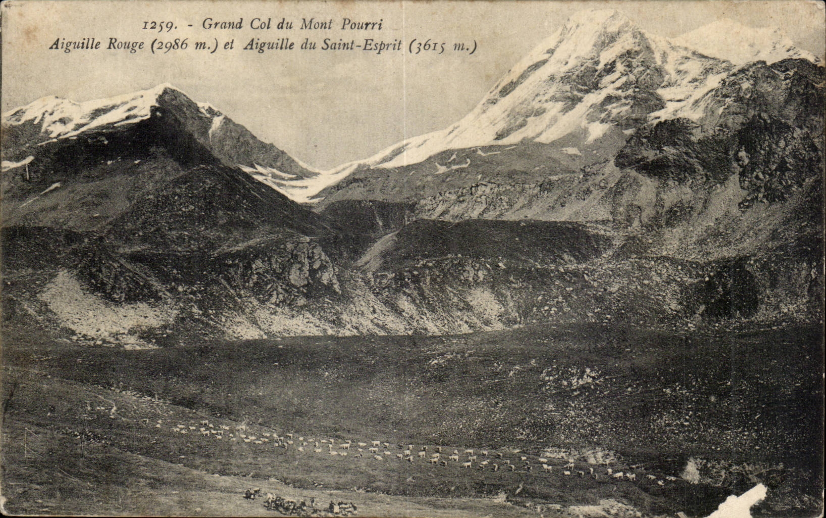 Grand Col du Mont Pourri - Aiguille Rouge 2986 et Aiguille de Saint Esprit 3615 m - CPA 
