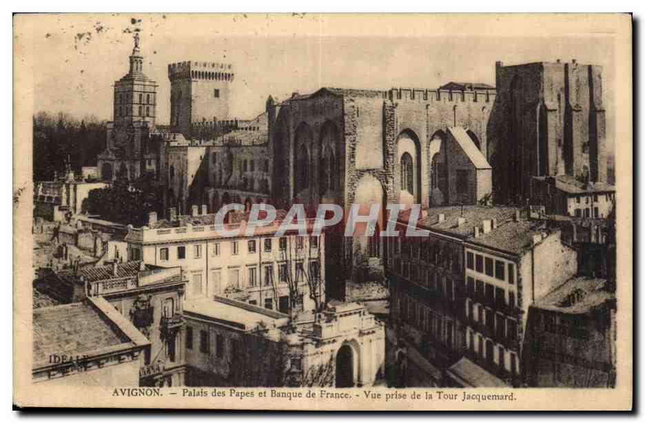 Avignon - Palais des Papes et Banque de France - Vue Prise de la Tour Jacquemard - CPA 