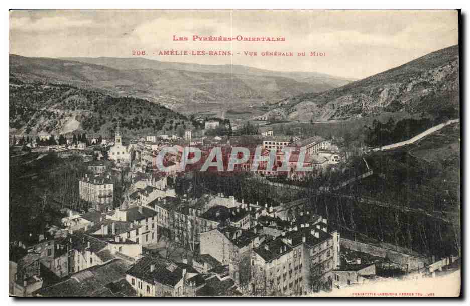 Amelie les Bains - Vue aerienne du Midi r - CPA 