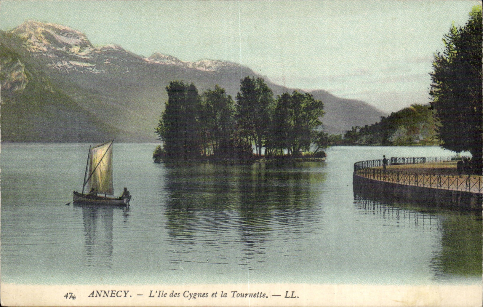 Annecy — L'Île des Cygnes et la Tournette — LL.