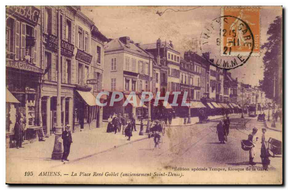 Amiens CPA La place Rene Goblet (anciennement Saint Denis)
