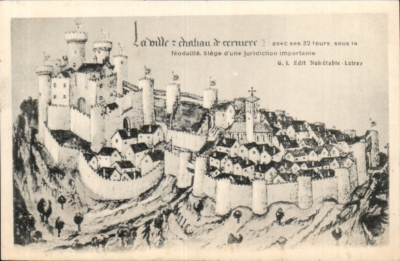 Cervieres CPA La ville et le chateau sous la feodalite