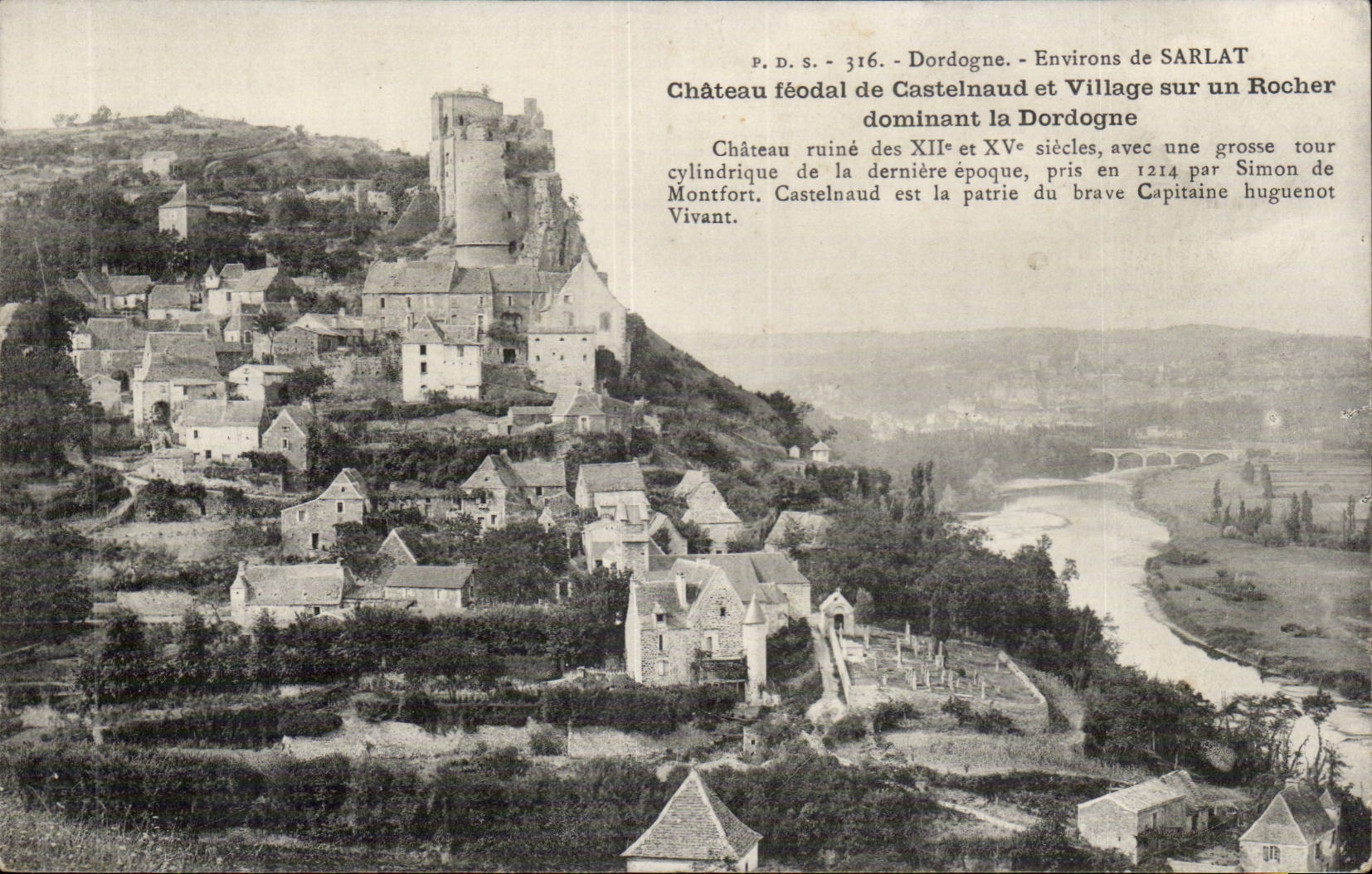 Château féodal de Castelnau et Village sur un Rocher - Environs de SARLAT - P.D.S. 316