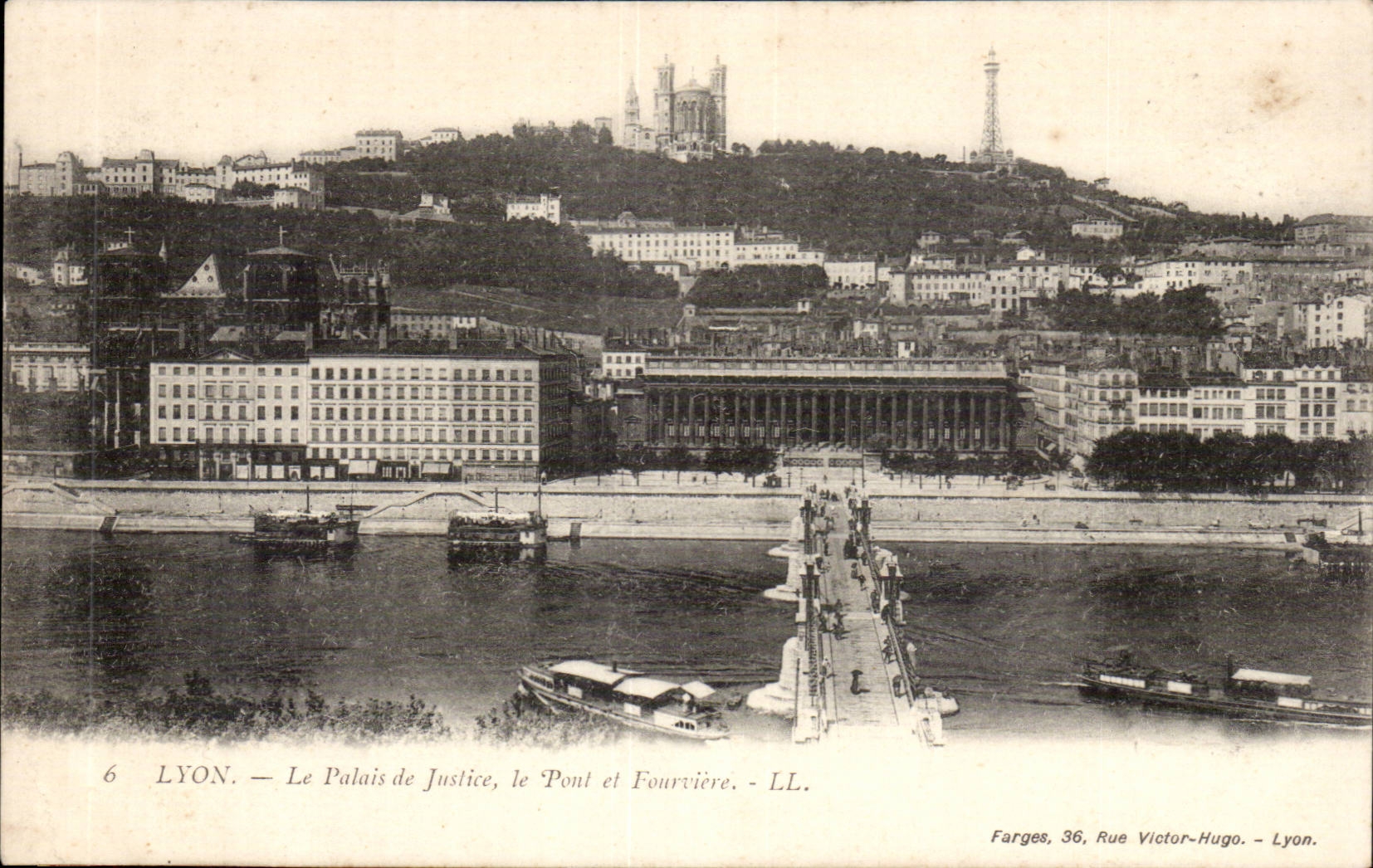 LYON — Le Palais de Justice, le Pont Fourvière — Farges, 36 Rue Victor-Hugo — Lyon.