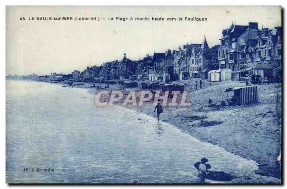 La Baule sur Mer CPA La plage a maree haute vers le Pouliguen