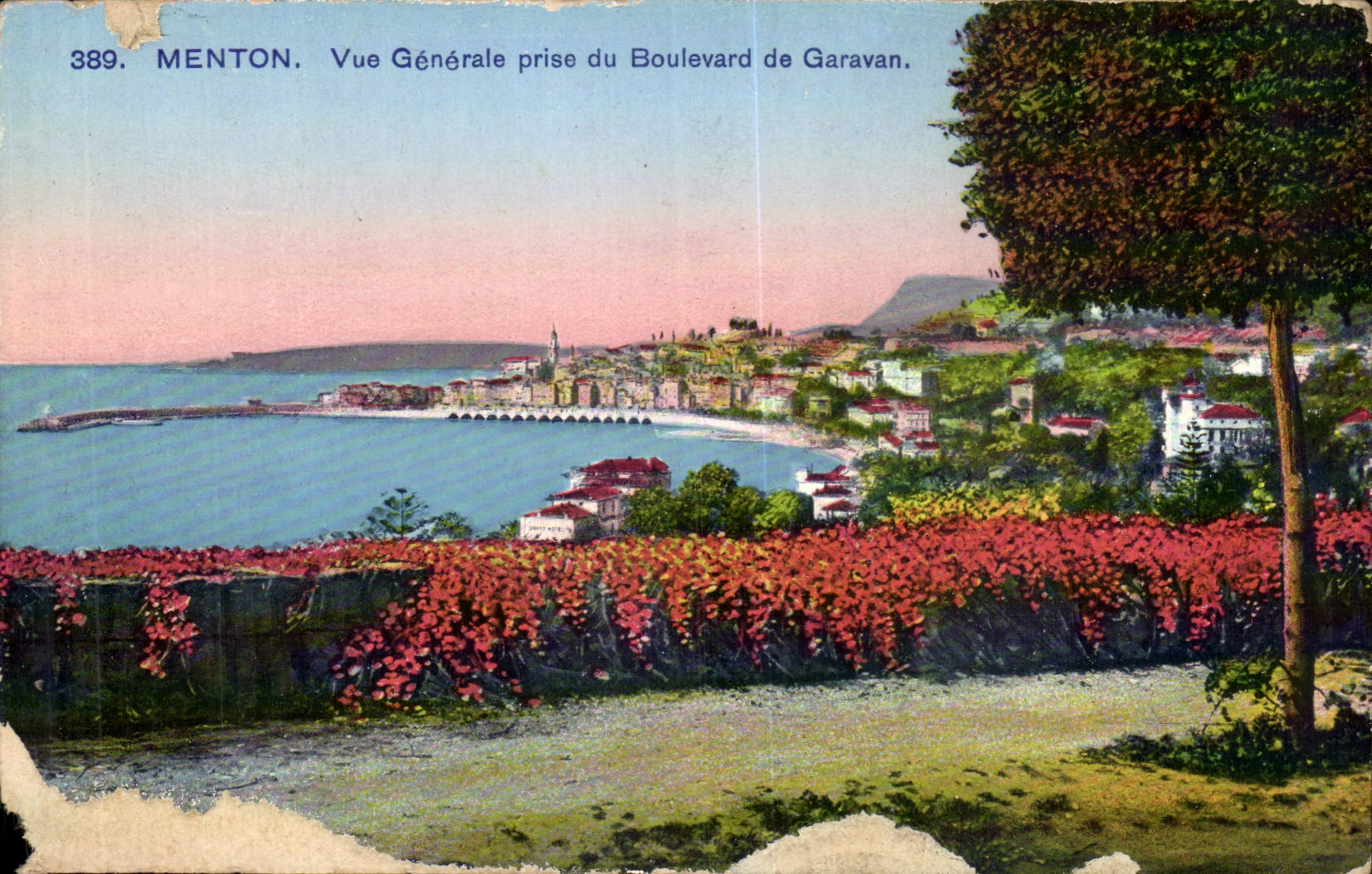 Menton CPA Vue generale prise du boulevard de Garavan