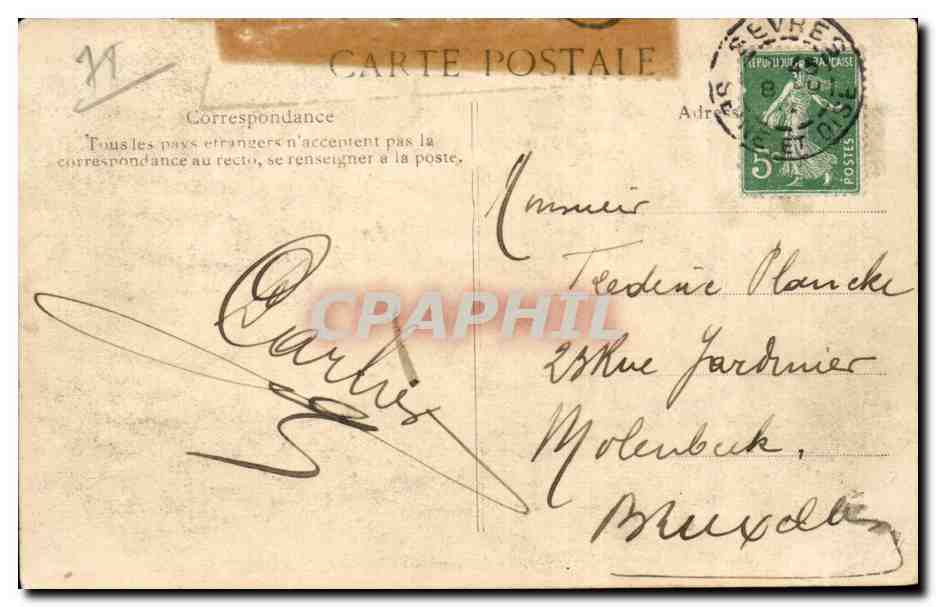 CPA Versailles La voiture ayant servi au sacre de Charles X — Verso