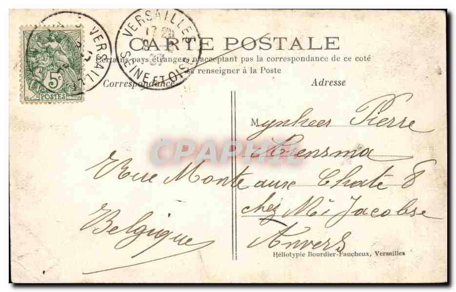 CPA Versailles Musee des voitures — Rückseite