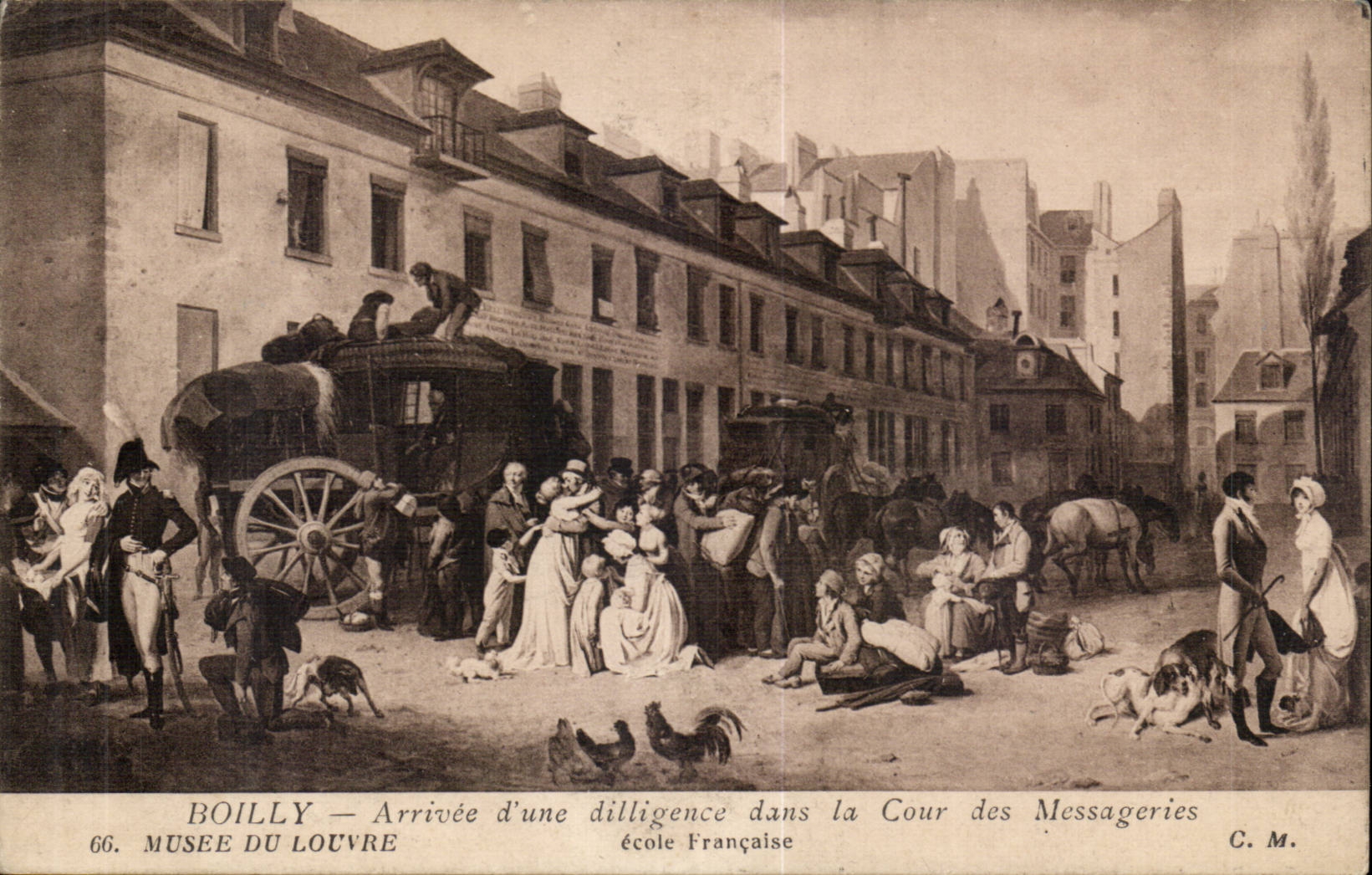 Boilly — Arrivée d'une diligence dans la Cour des Messageries — Musée du Louvre, n°66