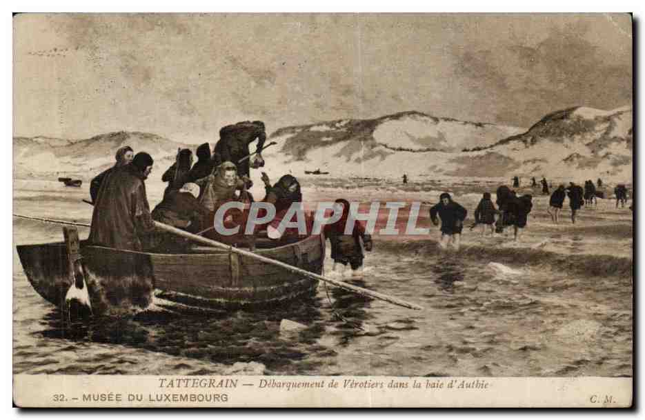 Musee du Luxembourg CPA Tattegrain Debarquement de VErotiers dans la baie d'Autbie