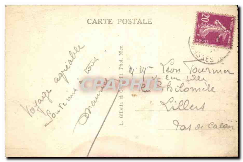Nice CPA le port et les rochers du chateau — Rückseite