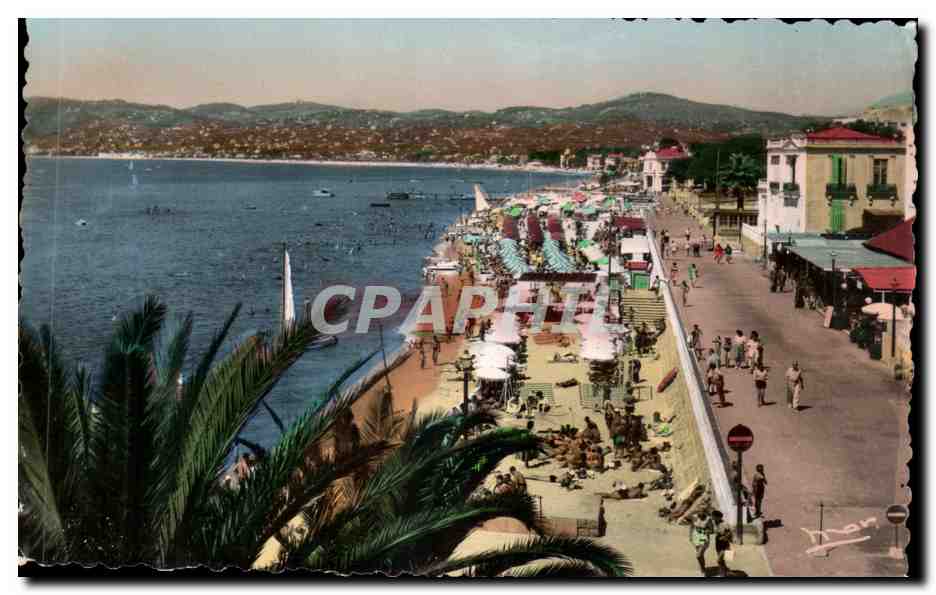 Juan les Pins CPA La promenade la plage