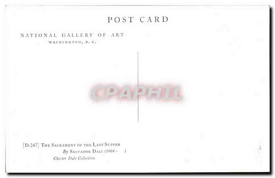 National Gallery of art Washington The SAcrament of the last supper by SAlvador DAli  — Rückseite