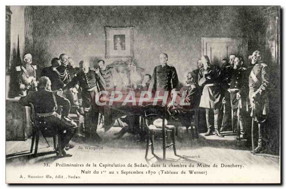 Preliminares de la Capitulación de Sedán — Noche del 1° al 2 de Septiembre de 1870 — Obra de Werner — A. Suzaine hijo, editor Sedán