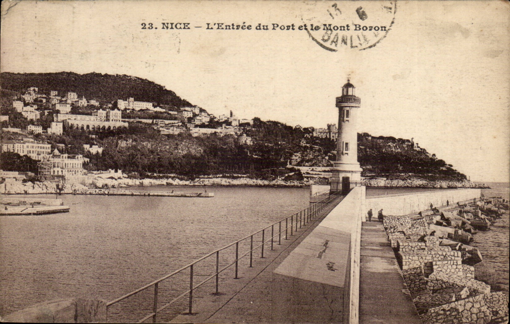 Nice CPA l'entree du port et le Mont Boron (phare lighthouse)