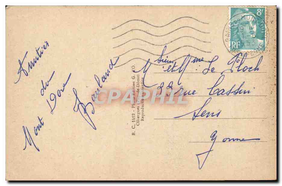 LE Mont Dore CPA Vue generale et le Capucin — Verso
