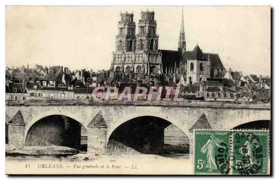 Orleans CPA Vue generale et le pont