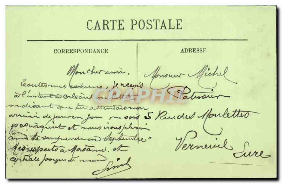 Orleans CPA Vue generale et le pont — Verso