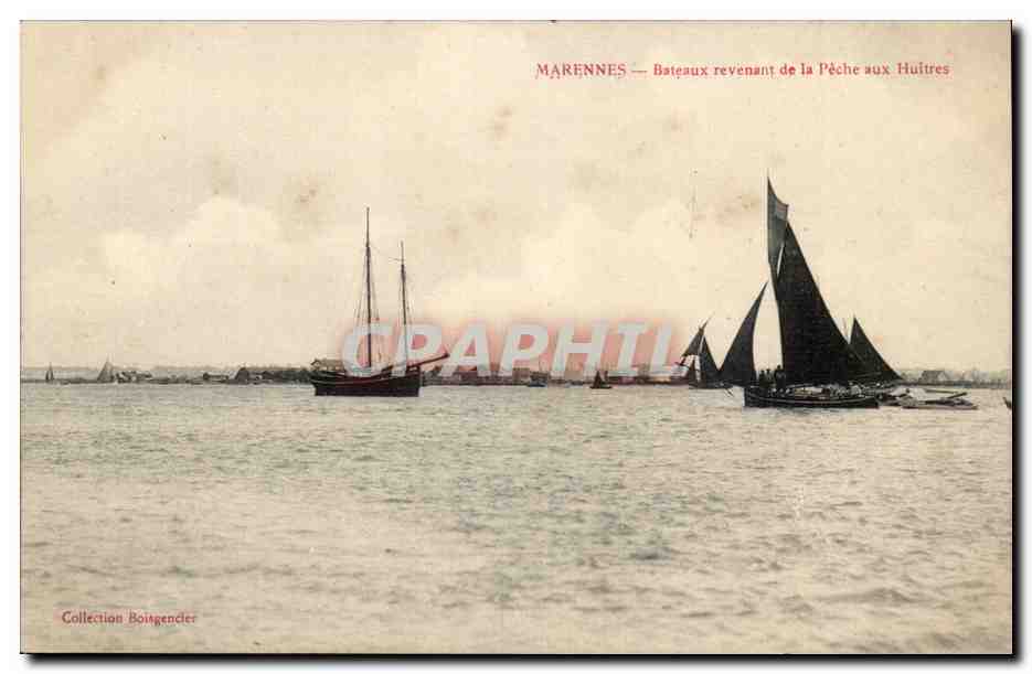 Marennes — Bateaux revenant de la Pêche aux Huîtres — Collection Boisgencier