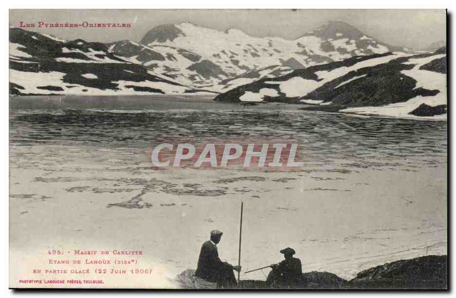 Massif de Carlitte CPA Etang de Lanoux en partie glace