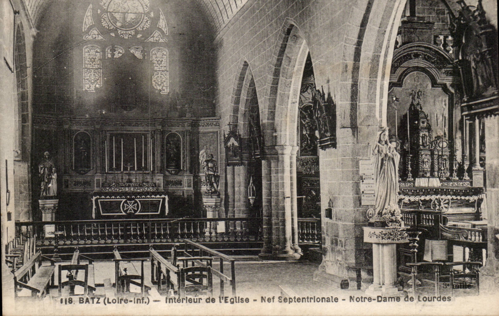 Batz CPA Interieur de l'eglise Nef septentrionale Notre DAme de Lourdes