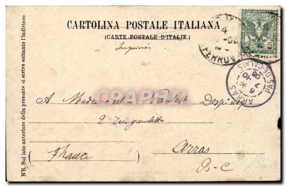 Italie Italia CPA Roma Palasso Farnese — Rückseite