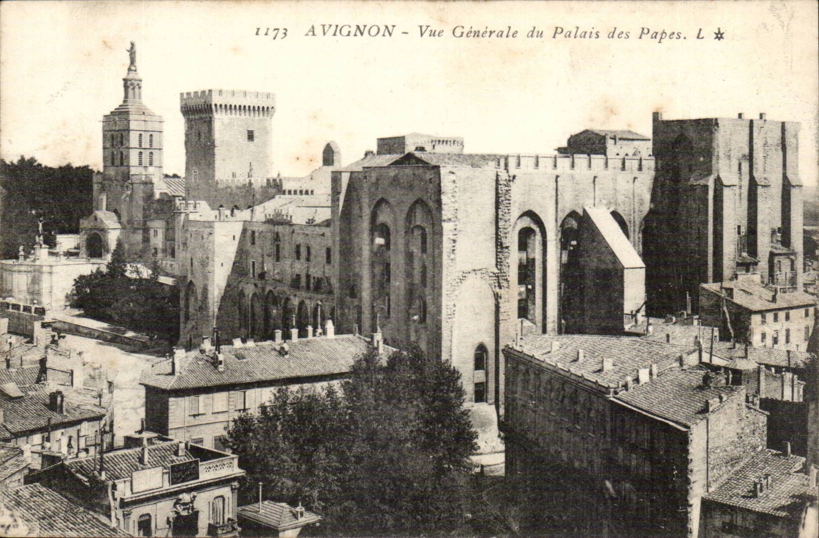 Avignon CPA Vue generale du palais des Papes