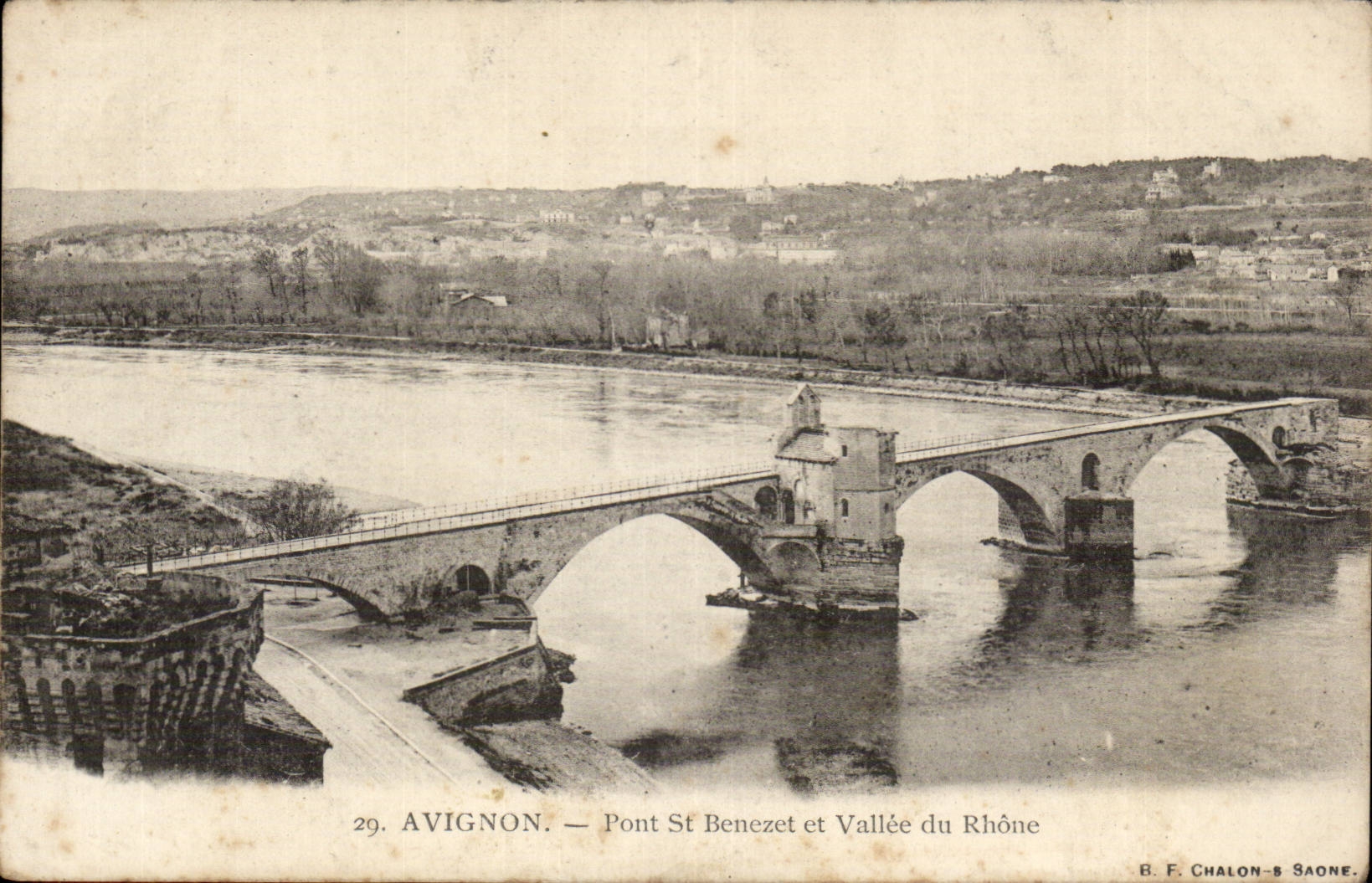 Avignon CPA Pont St Benezet et vallee du Rhone