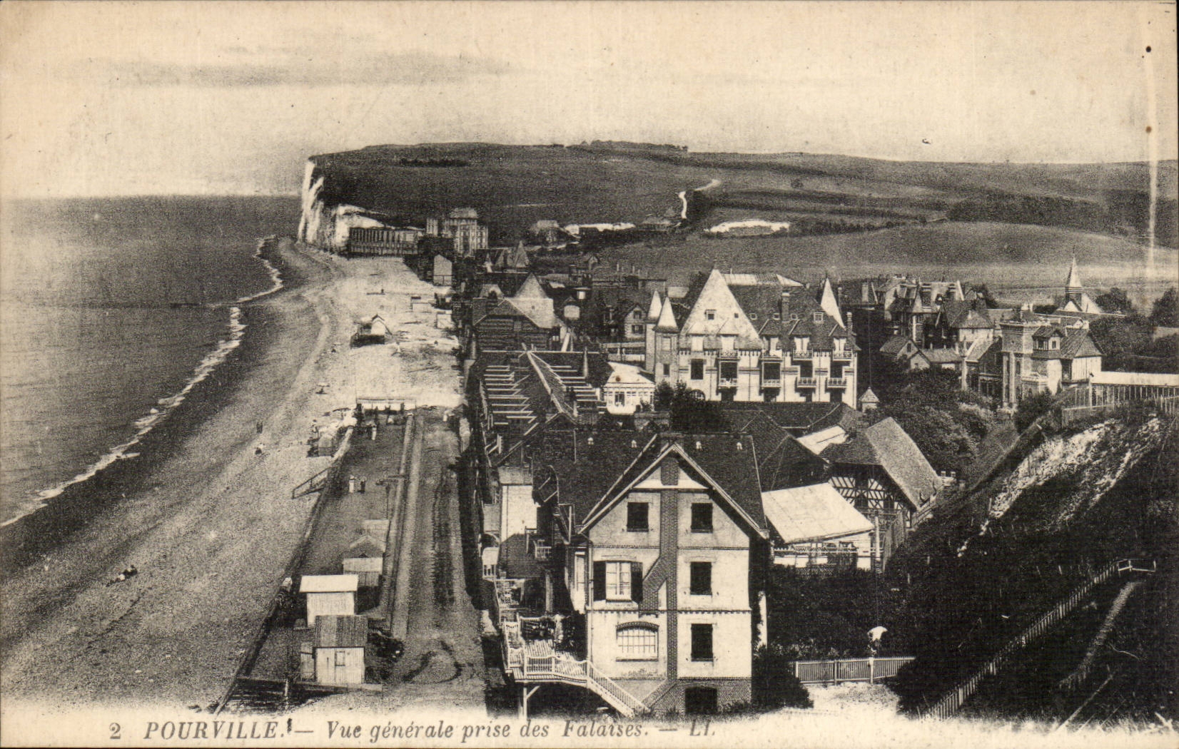 Pourville CPA Vue generale prise des falaises