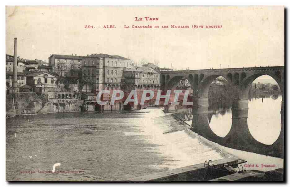 Albi CPA la chaussee et les moulins (rive droite)
