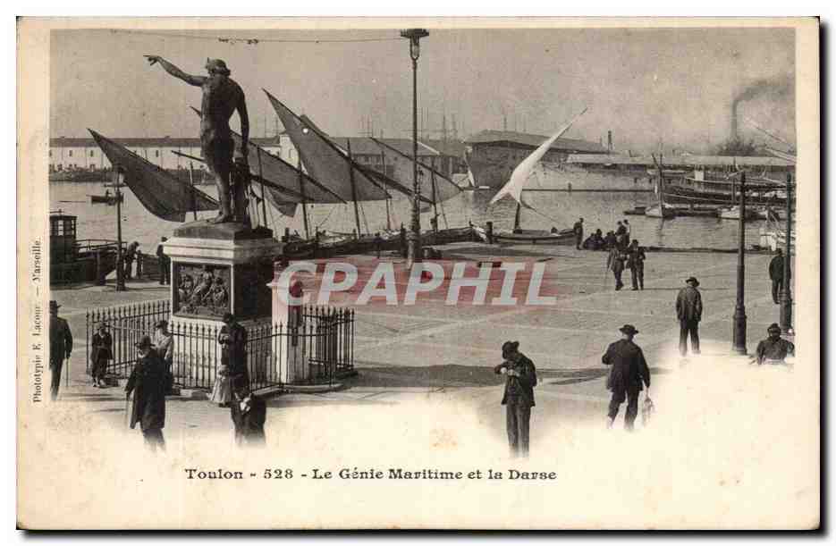 Toulon - Le Génie Maritime et la Darse — Phototypie E. Lacour - Marseille, n° 528