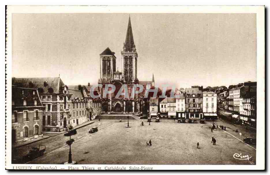 Lisieux (Calvados) — Place Thiers et Cathédrale Saint-Pierre — Cim
