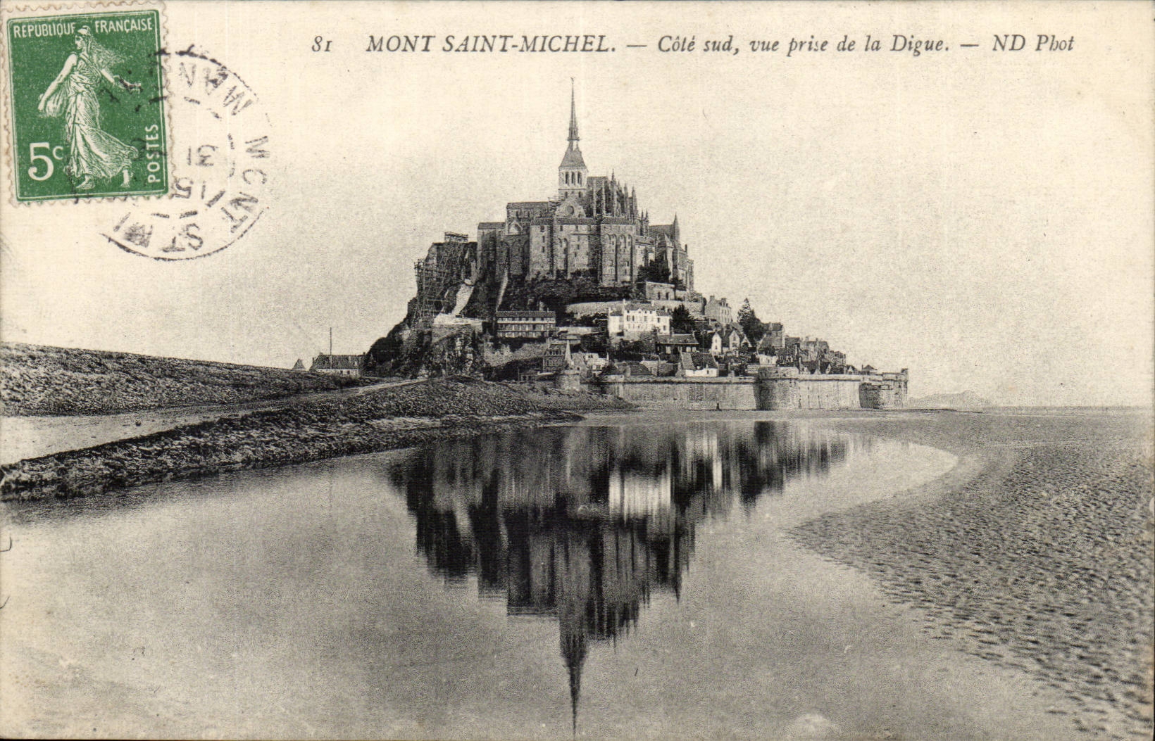 Mont Saint Michel CPA Cote Sud vue prise de la digue