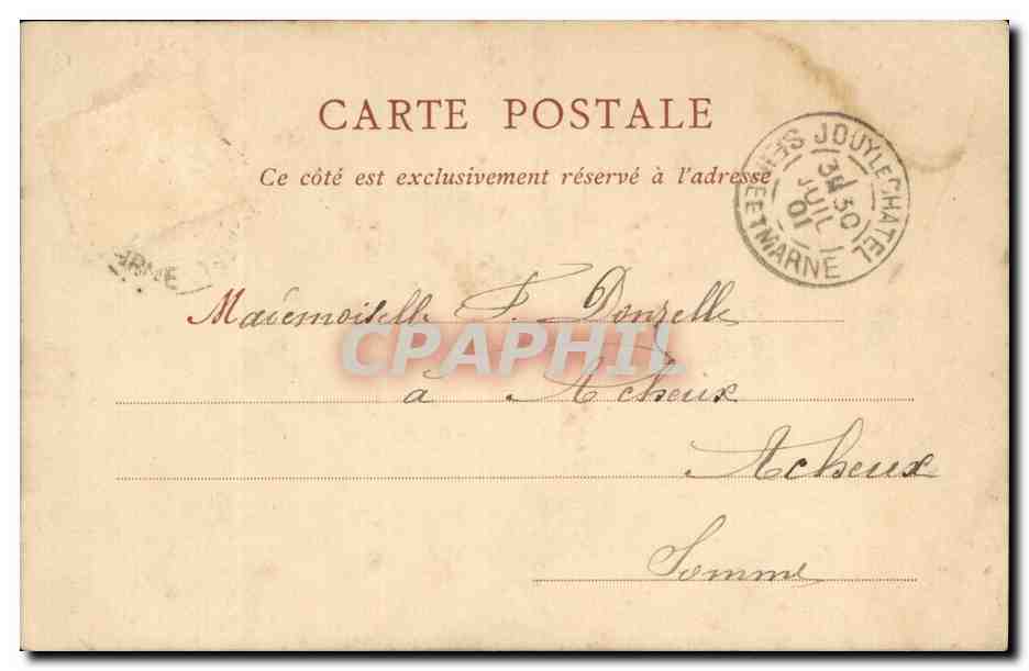 Moret CPA L'eglise — Rückseite