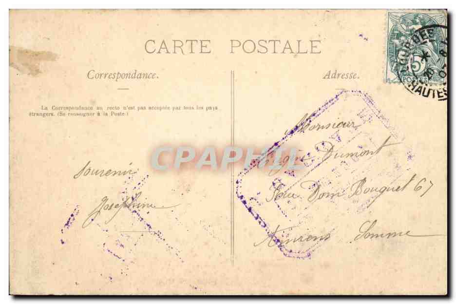 CPA Lourdes Le lac — Verso