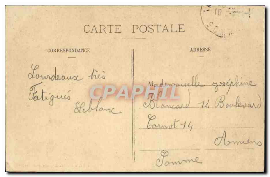 CPA Lourdes Le fort — Verso